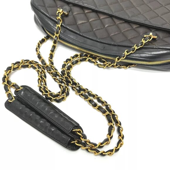 CHANEL CC Mark Matelasse Chain Shoulder Bag Lambskin Leather Black/GoldHardware - Picture 6 of 14
